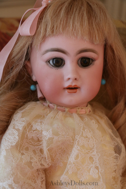 Vintage Bisque Doll Blonde Hair Cloth Body - Small Size